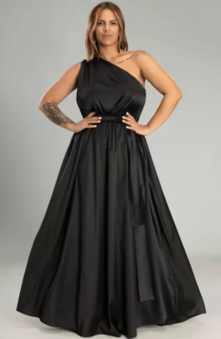 Μάξι φόρεμα xxl μαύρο - Φορέματα για γάμο για παχουλές μαμάδες